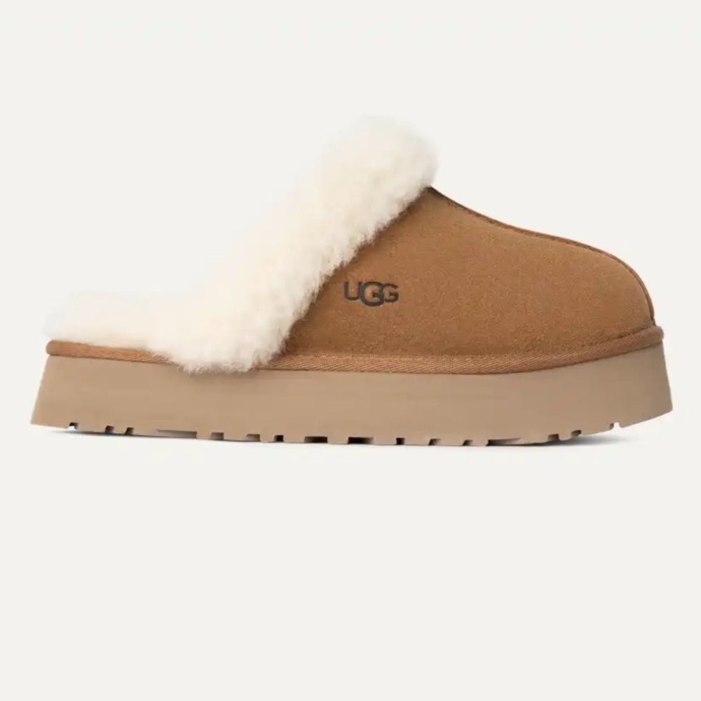 UGG Tan Slippers with Plush Sheepskin Lining